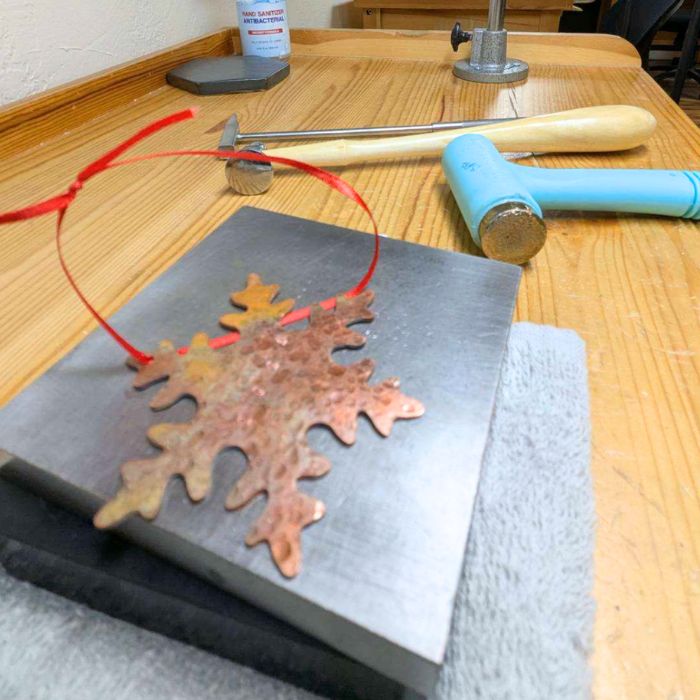 Heat-Patina Copper Holiday Ornaments: December 21 from 2:00-4:00