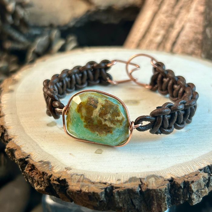 Unisex Leather Knotted Gemstone Bracelet: June 14 from 12:00-3:00