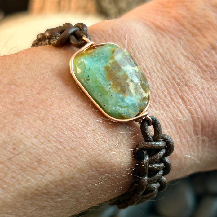 Unisex Leather Knotted Gemstone Bracelet: June 14 from 12:00-3:00