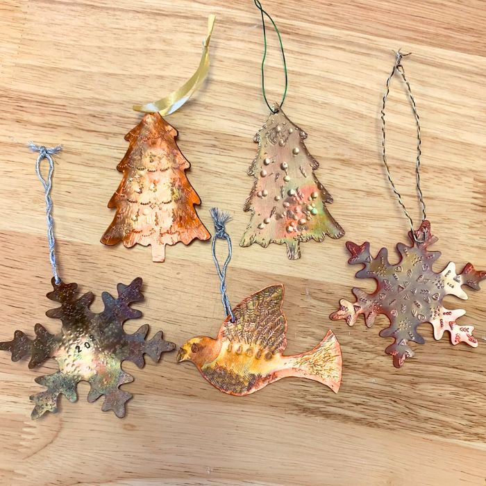 Heat-Patina Copper Holiday Ornaments: December 21 from 2:00-4:00