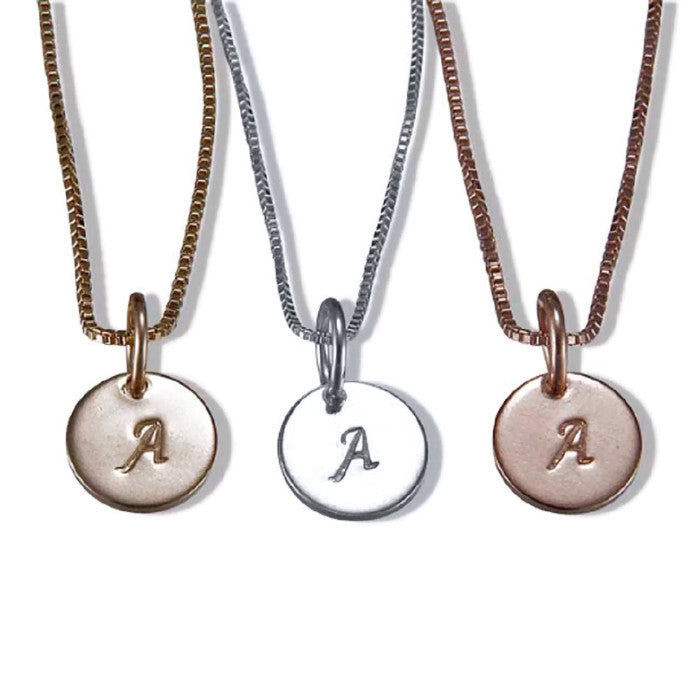 Birthstone and Initial Charm Necklaces by Jen Lesea