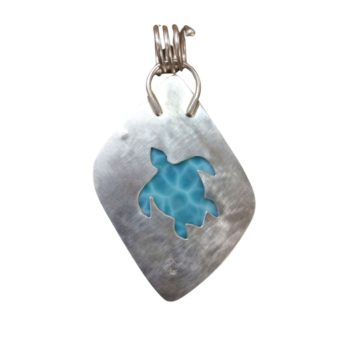 Back of larimar pendant