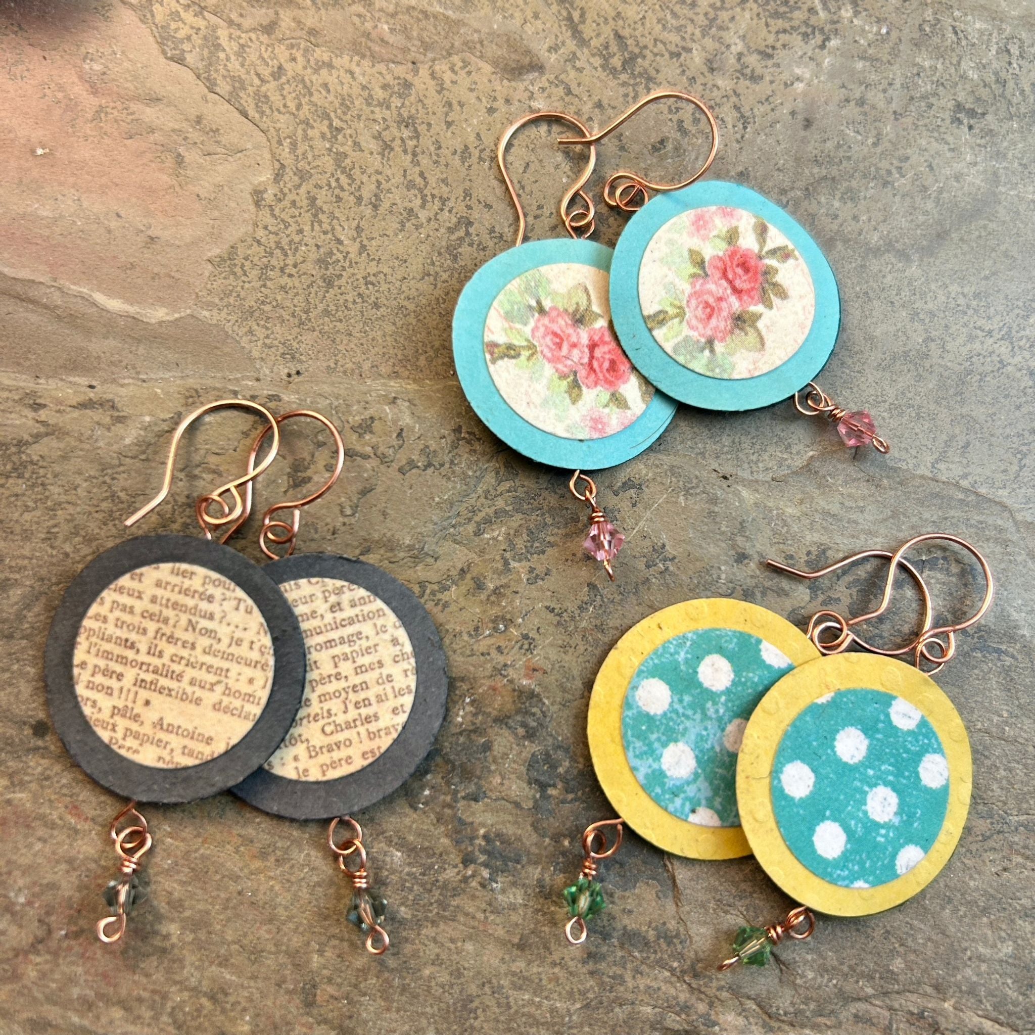 Youth Class (ages 10-13): Paper Earrings: April 5 from 12:00-2:00.