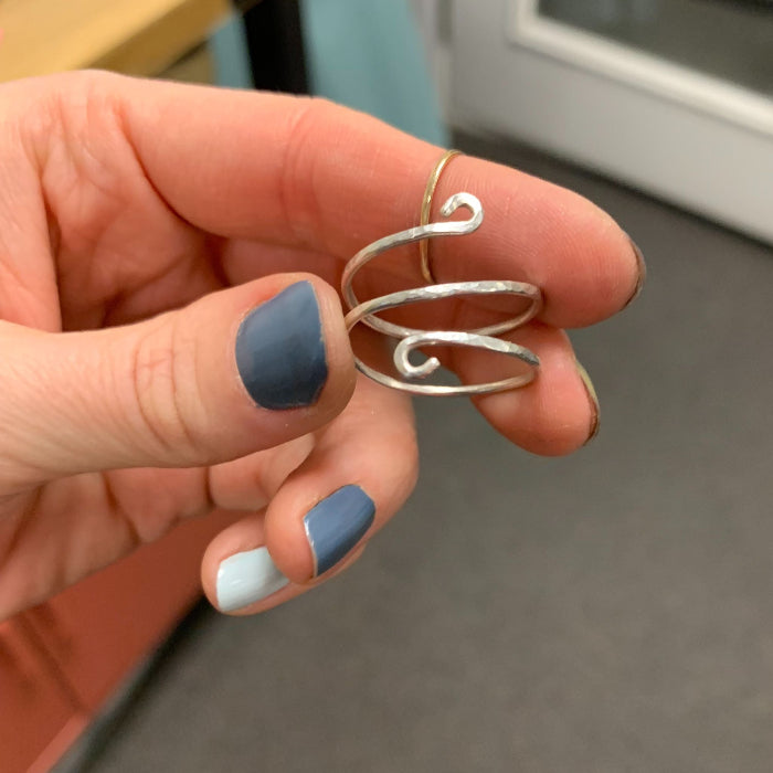 Silver wrap ring jewelry workshop in Lafayette, CO