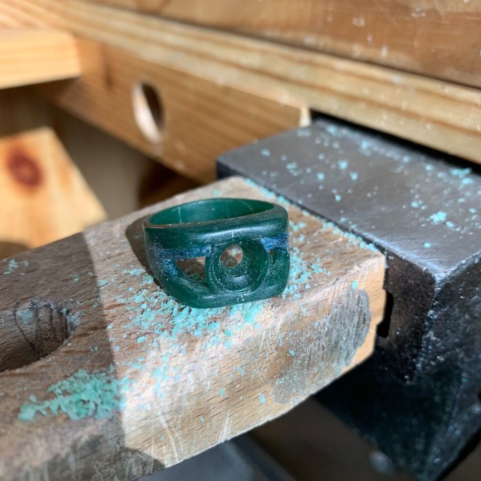 Wax carved ring before casting